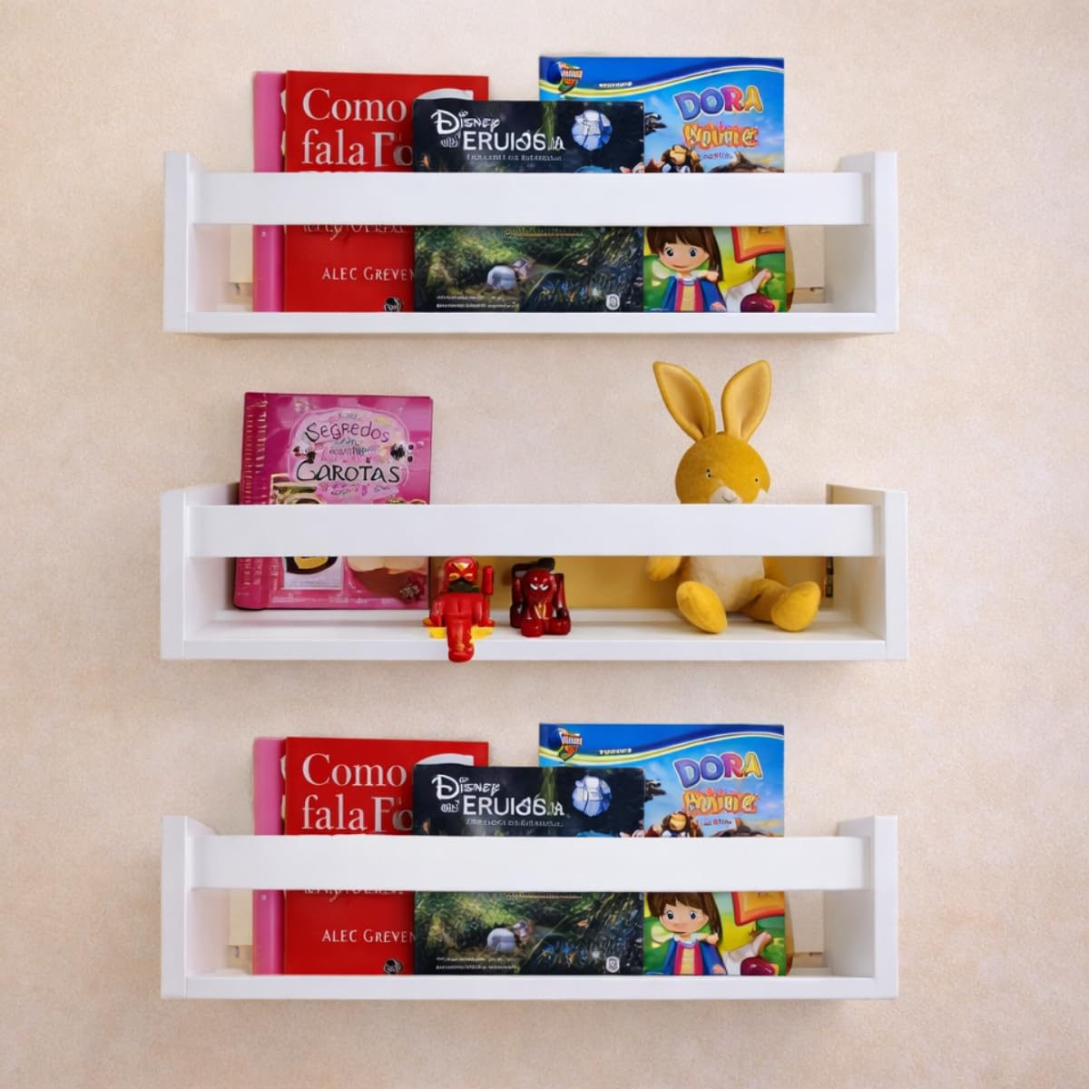 Kit 3 Prateleiras Livros Nichos Parede Decorativos Estante Organizadora