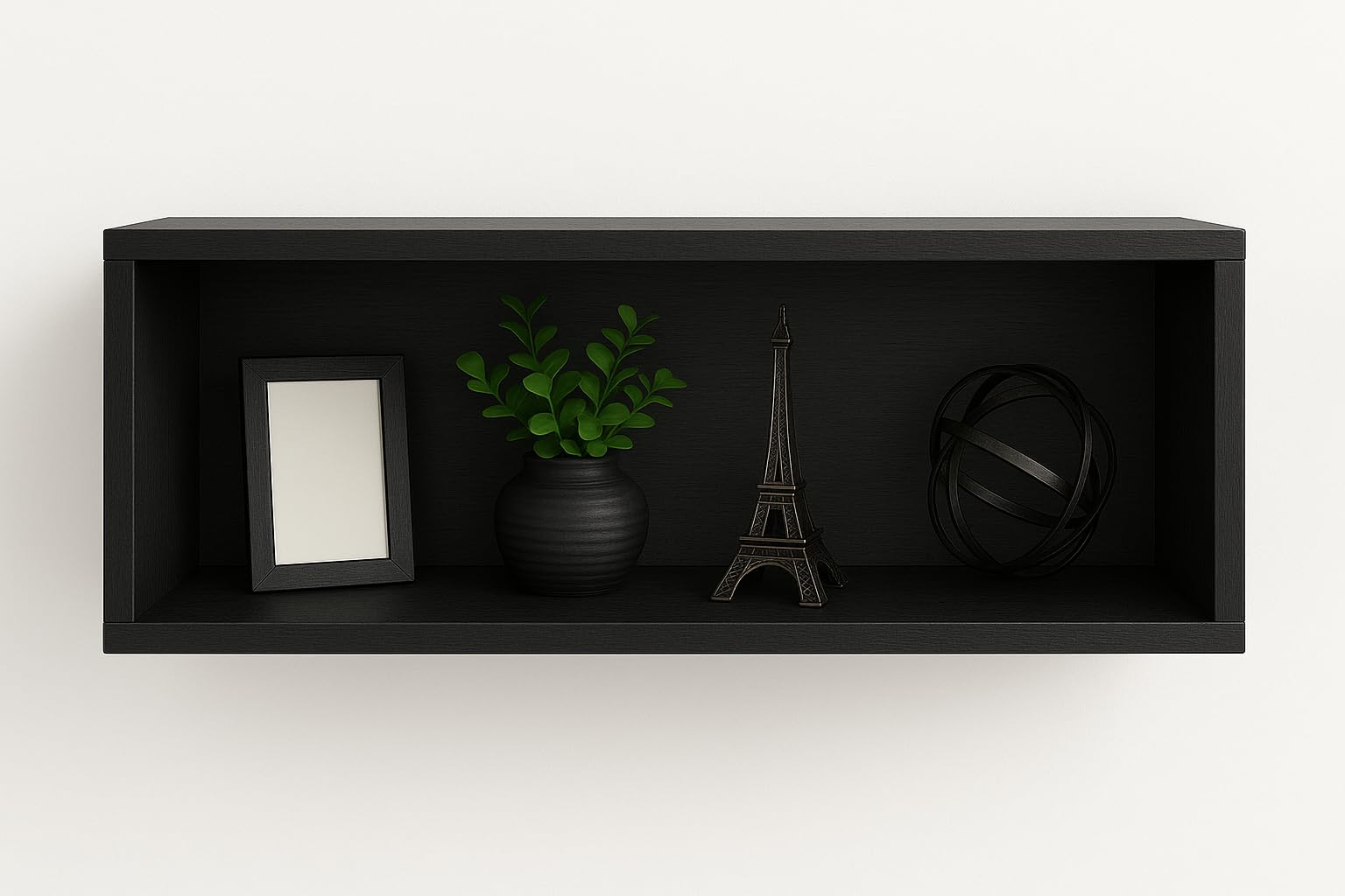 Nicho Em MDF Com Fundo 50x30x12cm Prateleira Organizadora Premium (preto)