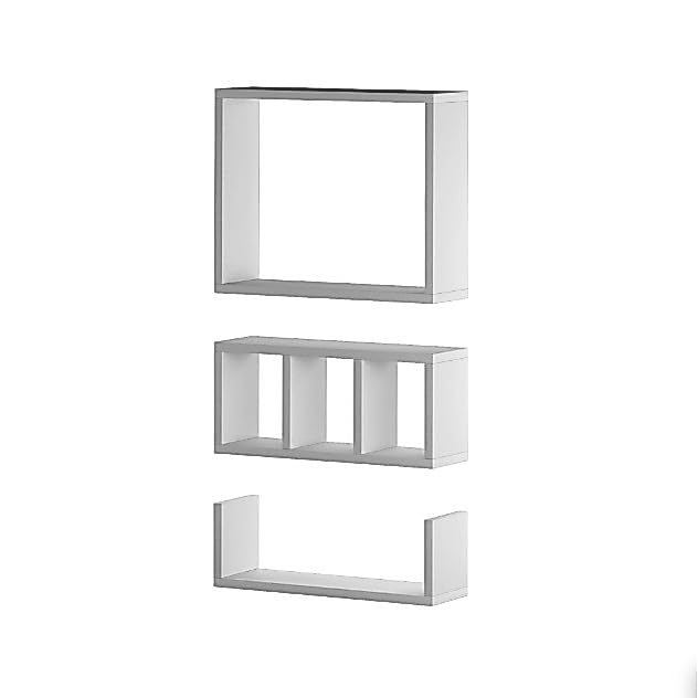 Kit 3 Nichos de MDF Branco para Parede Banheiro Sala Quarto Organizador | Kit com 3 nichos de MDF branco montados para organizar e decorar diferentes ambientes da casa