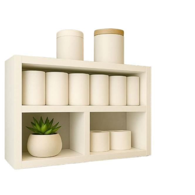 Nicho de Parede em MDF Branco 47x30 cm para Banheiro e Decoração | Nicho de parede em MDF branco 15 mm, entregue montado e com kit de fixação, ideal para banheiro, quarto ou outros ambientes