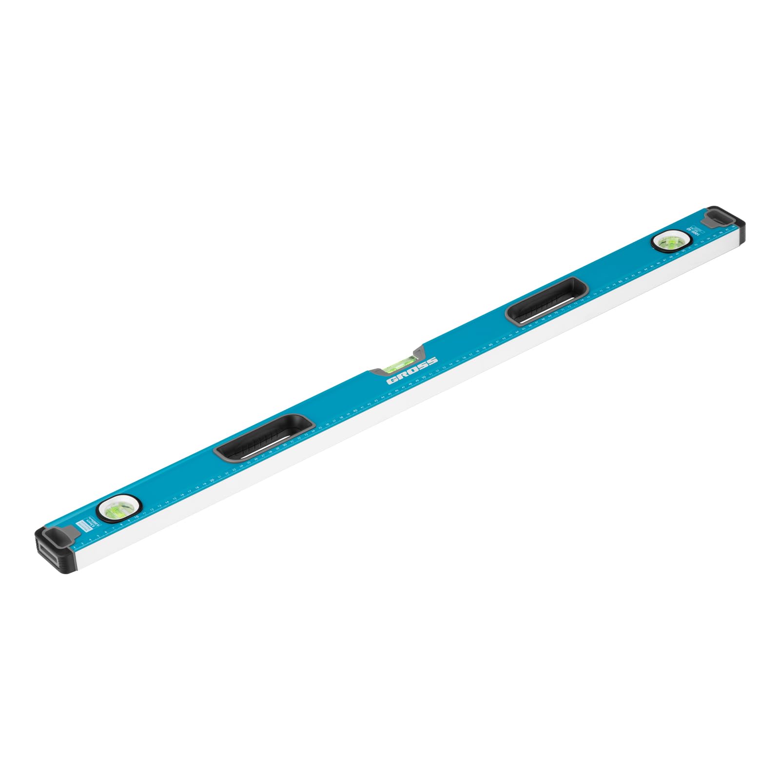 Gross Nivel de Aluminio Magnetico 40" (1000 mm) com 3 Bolhas e Regua, Prata