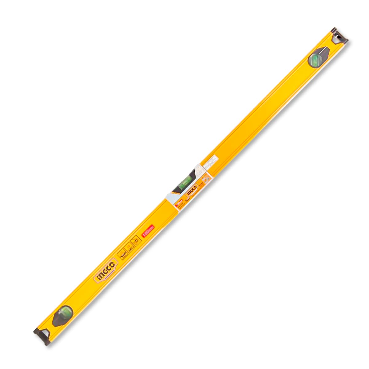 INGCO Nível de Alumínio 1000mm HSL18100 100cm Precisão Nivelamento Manual Alumínio 1mm Espessura Construção Montagem Medições Longo Alcance