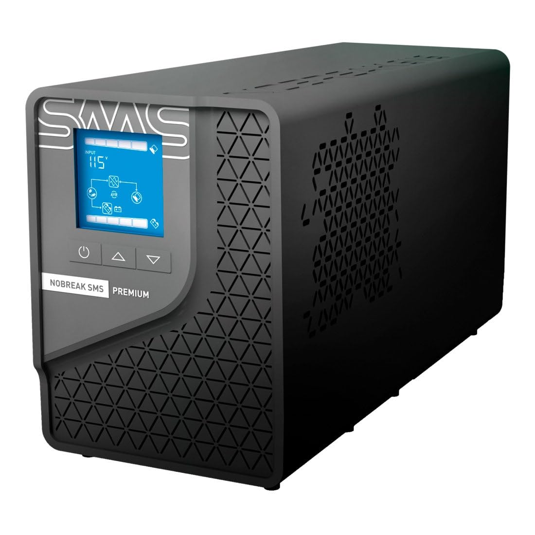 Nobreak SMS Premium 700VA Bivolt | Onda Senoidal | Display LCD | Gerenciamento Wi-Fi PowerView Mobile | Expansão de Autonomia com Bateria Externa | 6 Tomadas 10A