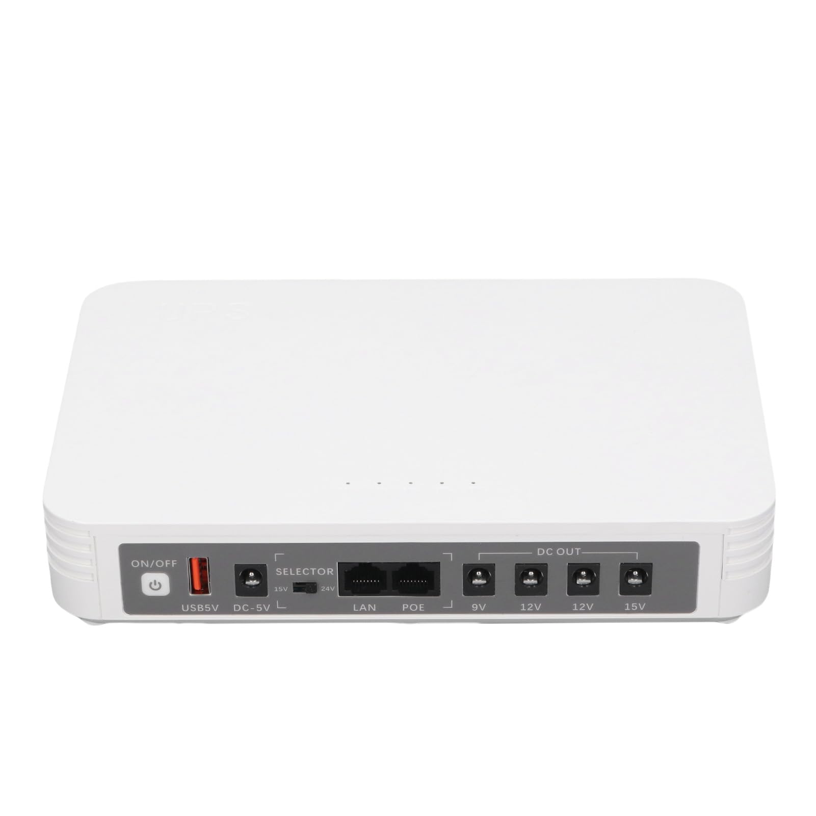 Zopsc Mini UPS 8000mAh Fonte de Alimentação Reserva para Roteador Modem | Prompt de voz em inglês, saída 5V 9V 12V POE 15V 24V, USB 5V 2A, bateria reserva para Wi-Fi