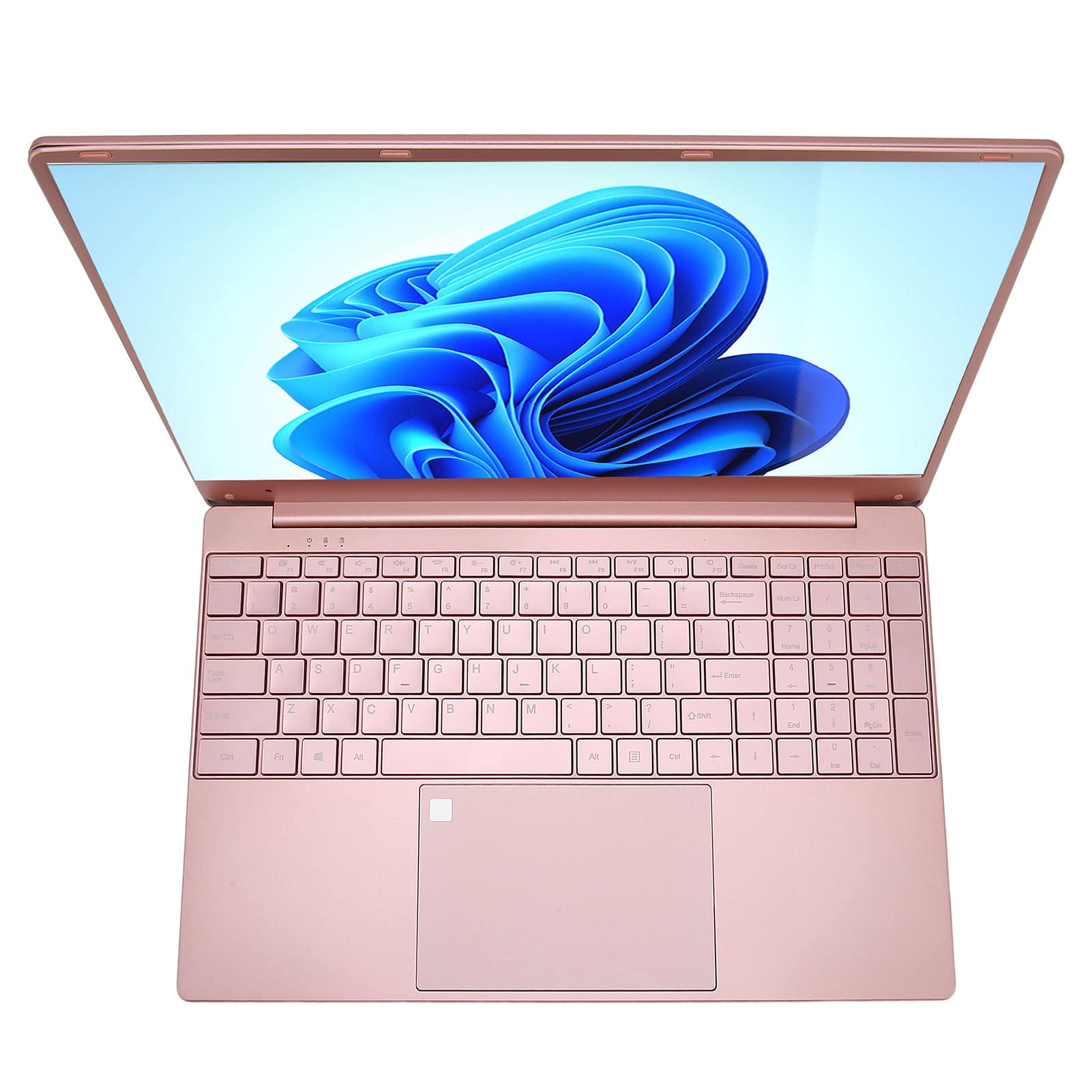 Laptop 1080P, Desbloqueio por Impressão Digital 100-240V 15,6 Polegadas HD Laptop 12GB RAM 128G ROM Rose Gold 7000mAh Bateria Com Teclado Numérico para Windows10 para Ambientes Externos (12+128G plugue americano)
