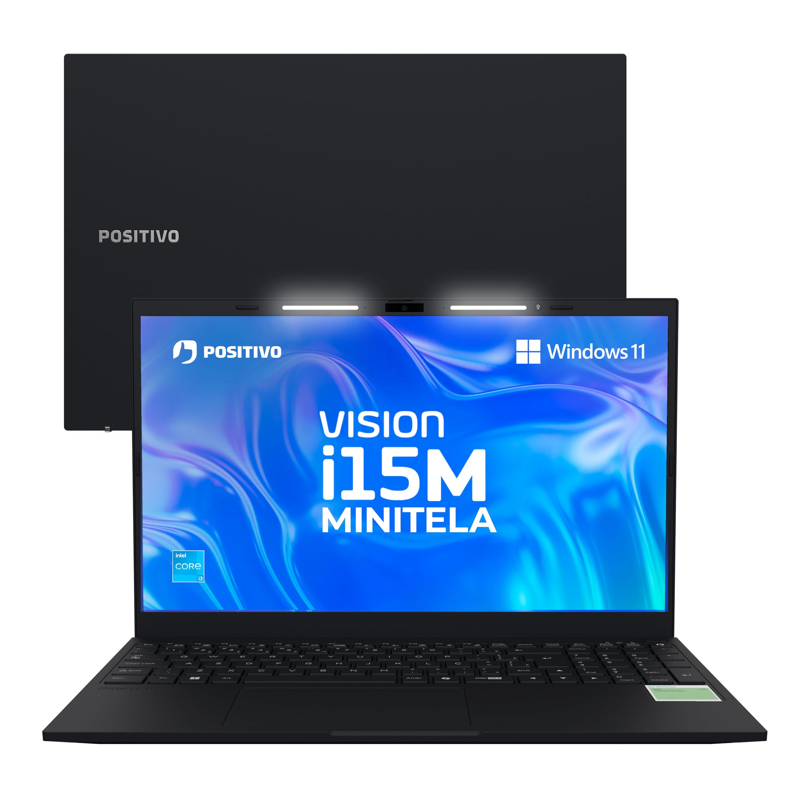 Notebook Positivo Vision i15M Intel Core i3 N300 8GB 256GB SSD Wi-Fi 6 Windows 11 – Tela 15,6" Full HD IPS Antirreflexo – Minitela - Permite upgrade de memória RAM e SSD – Preto