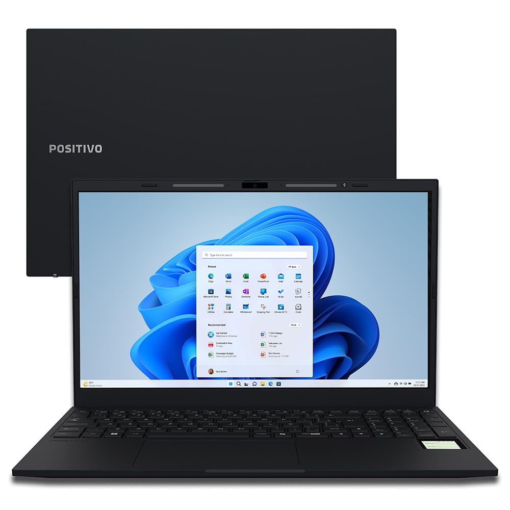 Notebook Positivo Vision R15M AMD Ryzen 3-7330U Windows 11 8GB RAM 512GB SSD Wi-Fi 6 Tela 15” Full HD IPS Antirreflexo - Minitela - Permite upgrade de memória RAM e SSD - Preto