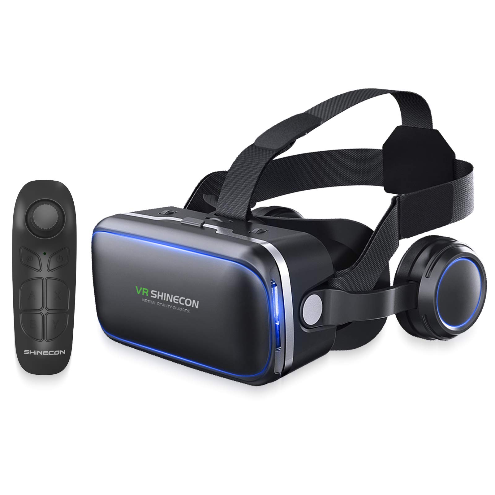 Fone de ouvido VR para iPhone e telefone Android, óculos 3D VR para TV, filmes e videogames, fone de ouvido VR com controle remoto, fone de ouvido de realidade virtual para iPhone/Android compatível com 4,7-6 polegadas