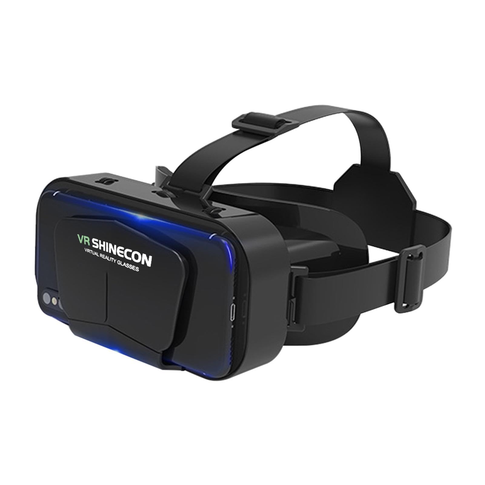 Óculos de realidade virtual 3D, suporte para fone de ouvido de realidade virtual panorâmica de 360°, tela grande, antirluz azul, ajustável, distância da pupila, para evitar fadiga para filmes, jogos