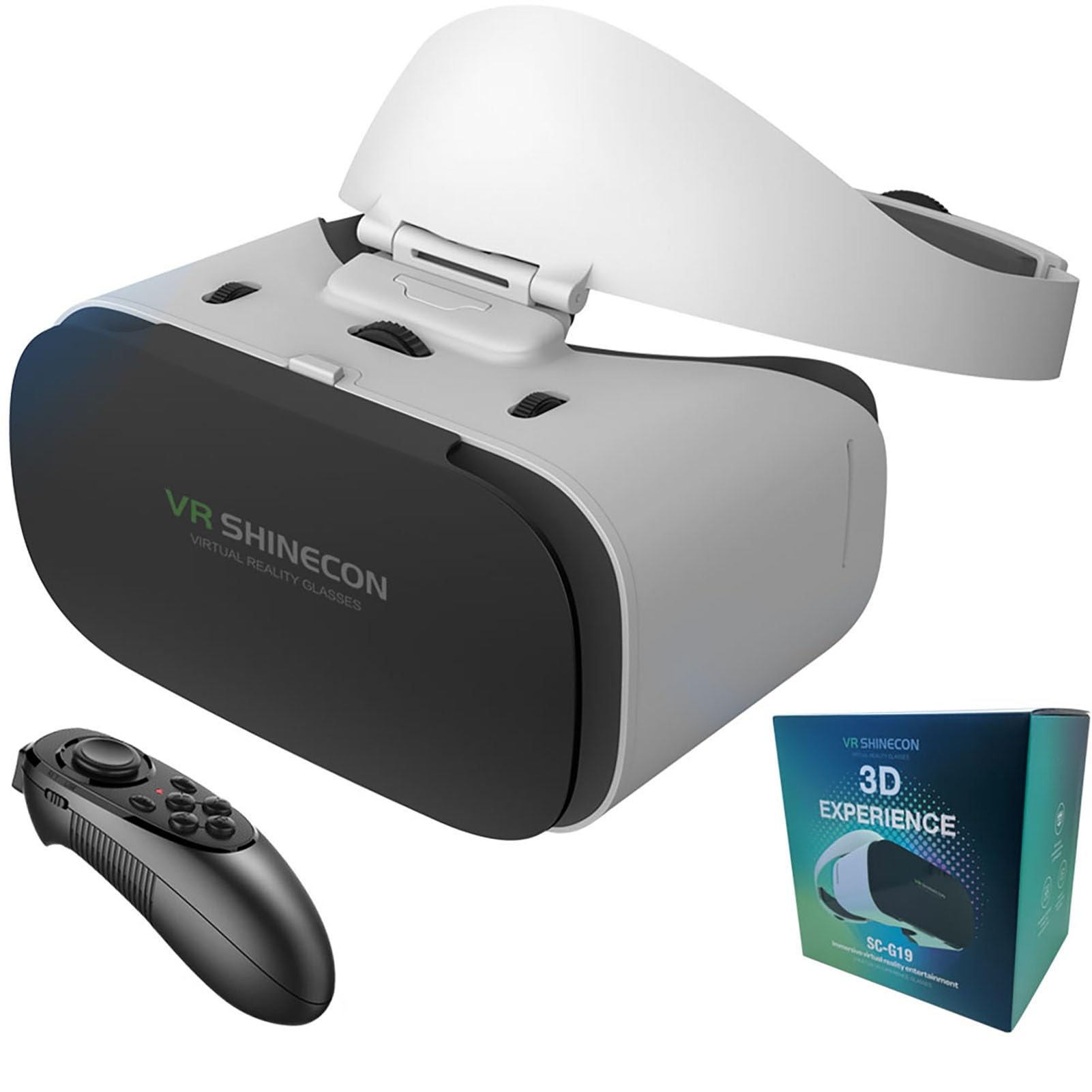 Headset VR Telefone Com Controle, Óculos VR 3D TV, Filmes E Videogames, Fone Ouvido Realidade Virtual Para IPhone/telefone Android Compatível De 4,7 A 7,1 Polegadas(052)