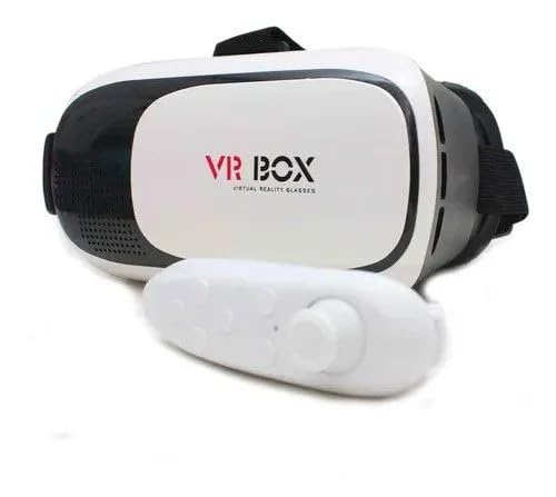Óculos de Realidade Virtual 3D VR Box 2.0 com Controle Bluetooth Experiência Imersiva 360° para Celular Android e iPhone Jogos Filmes e Simuladores em Alta Definição