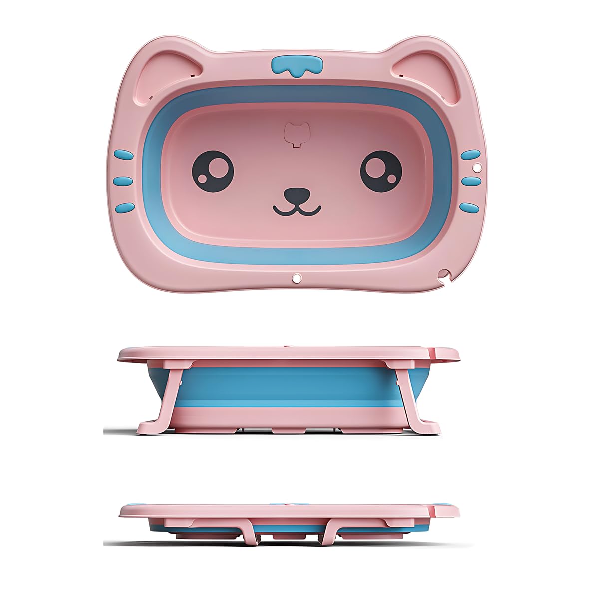 Banheira De Bebê Dobrável Retrátil Antiderrapante Ofurô Rosa