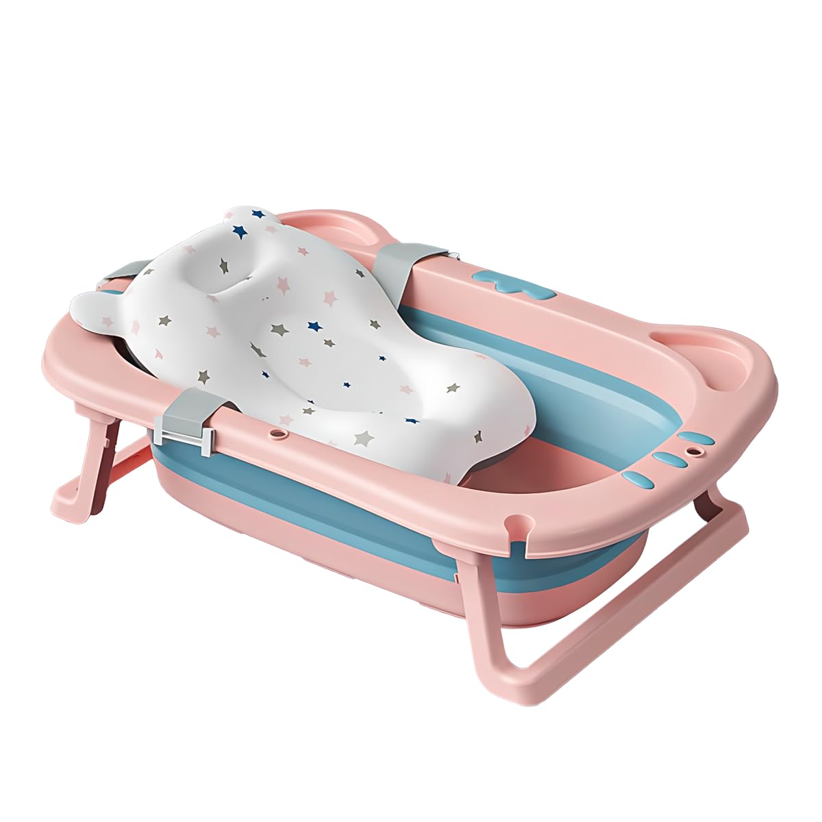 Tibaby Banheira De Bebê Com Almofada De Estrela Flutuante Para Recém-Nascido Ofurô Dobrável