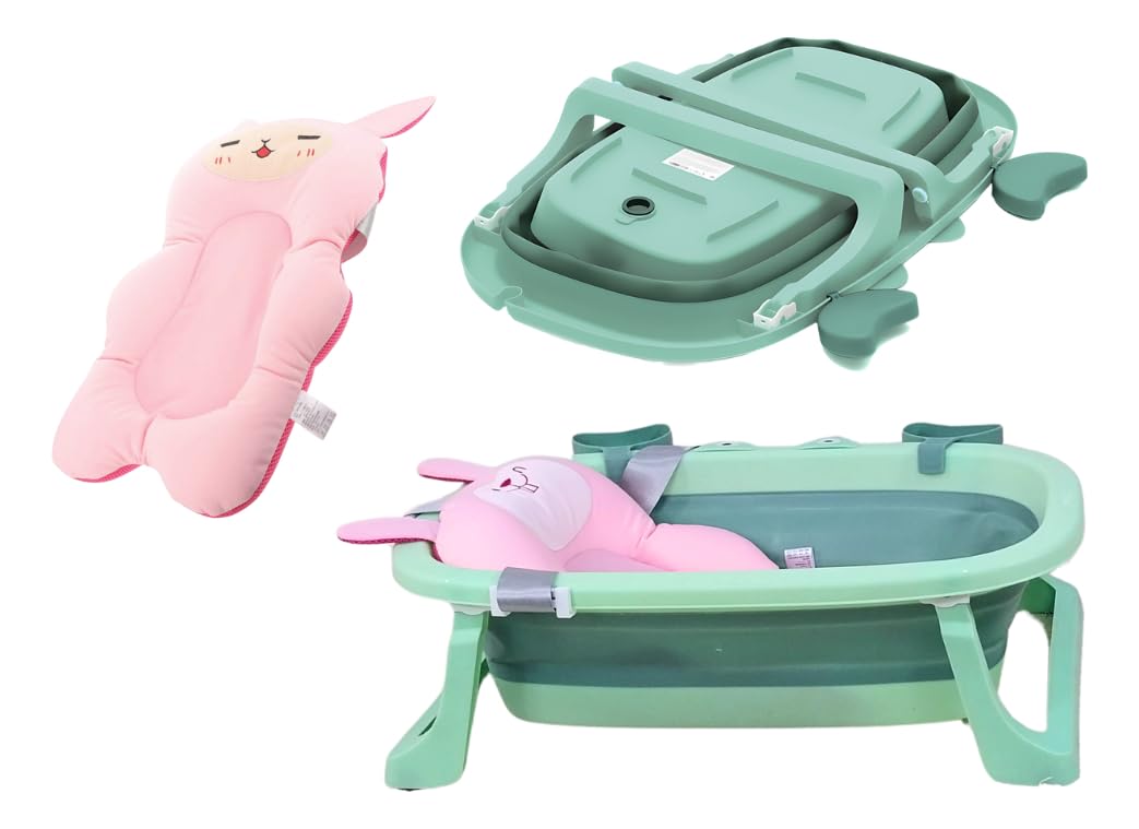 Tibaby Ofurô Vitoriano Dobrável Infantil Com Almofada Coelho Inclusa Compacto Leve E Seguro Ideal Para Banho De Bebê Recém Nascido Confortável Fácil De Montar Transportar E Guardar