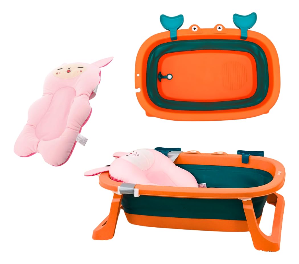 Tibaby Banheira Ofurô Dobrável Infantil Com Almofada Antiderrapante Compacta E Segura Ideal Para Banho De Bebê Recém Nascido Fácil De Montar E Guardar Confortável E Prática Para Uso Diário
