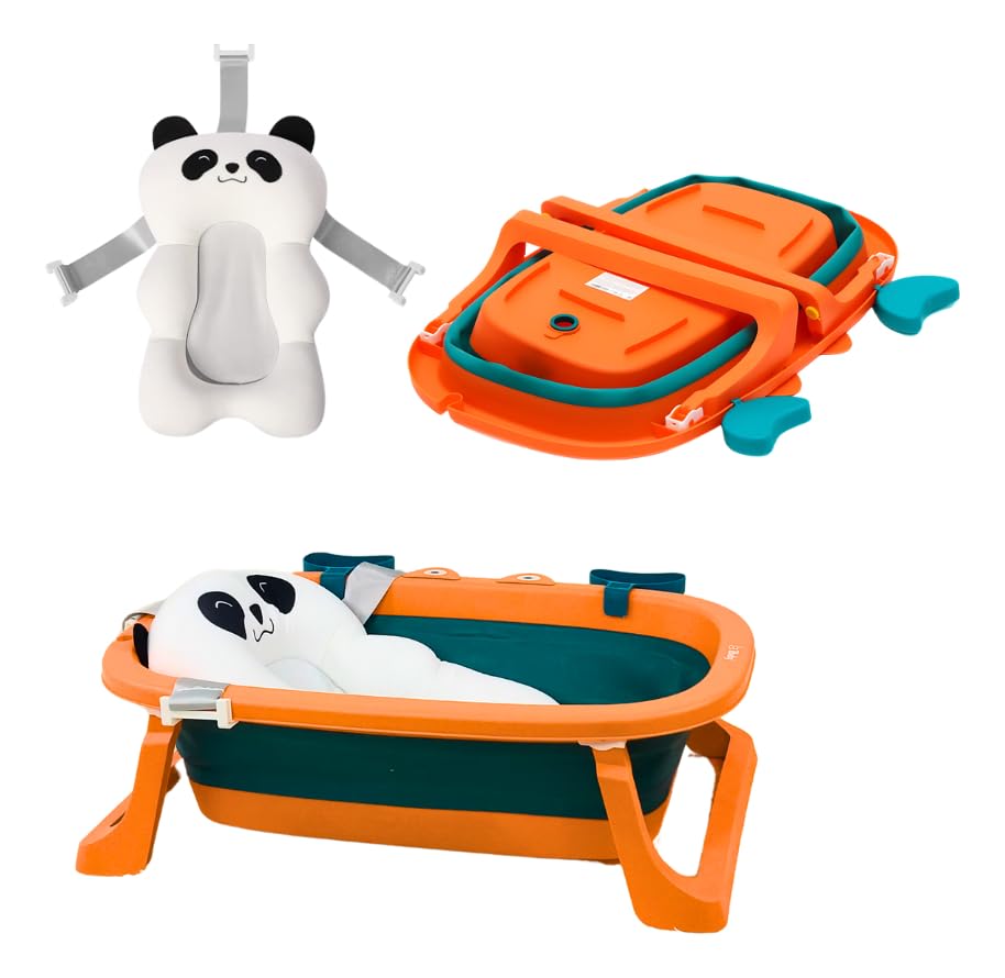 Banheira Dobrável Retrátil Estilo Ofurô Com Almofada Flutuante Confortável Ideal Para Banho Do Bebê