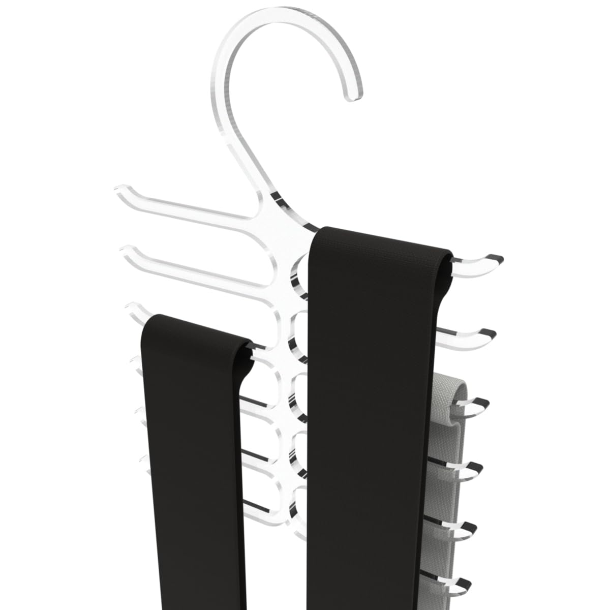 Cabide Porta Gravata Cinto Organizador 12 Gravatas Cintos - ARTBOX3D (Transparente)