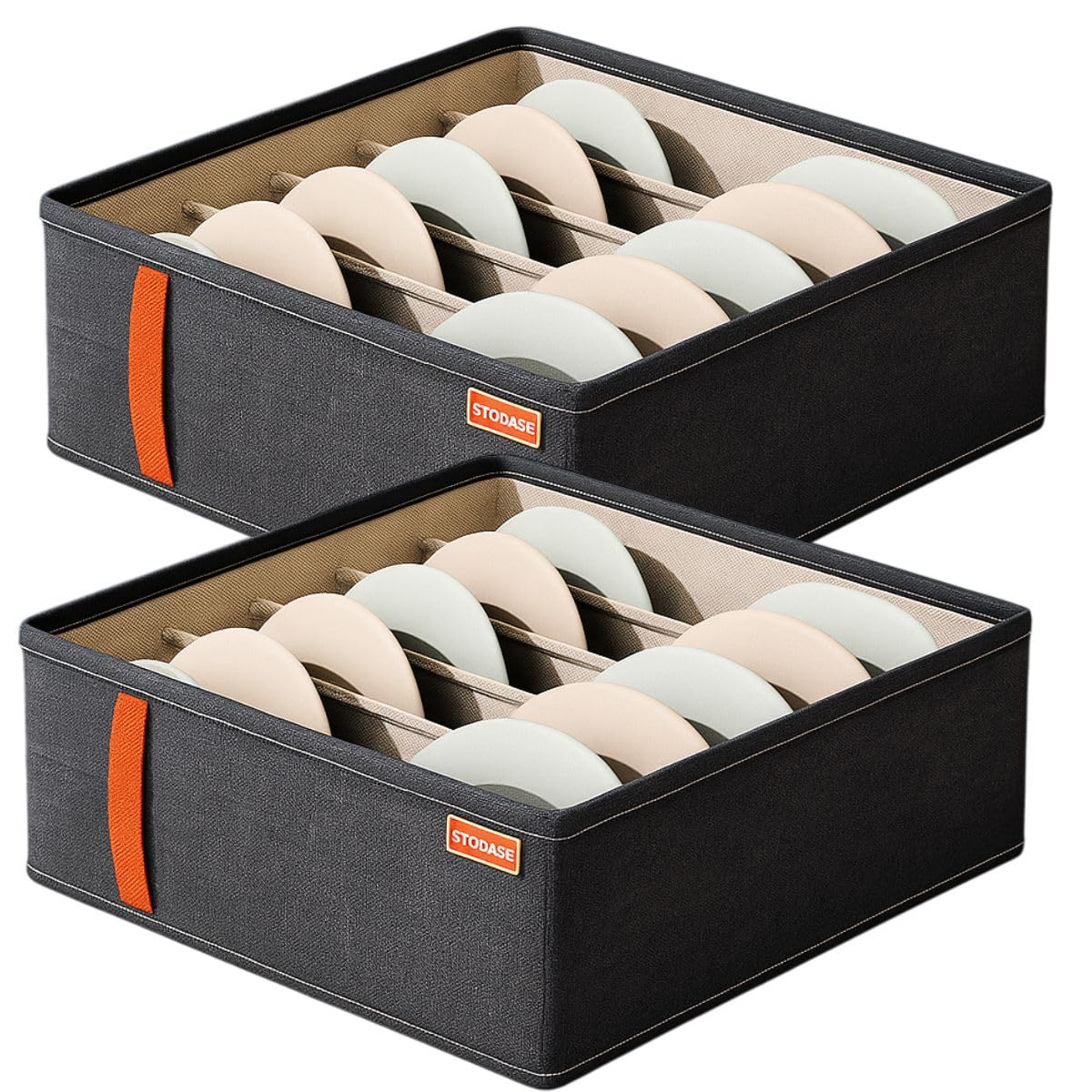 Kit 2 Organizadores Gaveta com 20 Divisórias Meias Cuecas Calcinhas Lingerie Cintos Gravatas Acessórios Roupa Íntima Dobrável Portátil (Kit-2 Sutiãns)