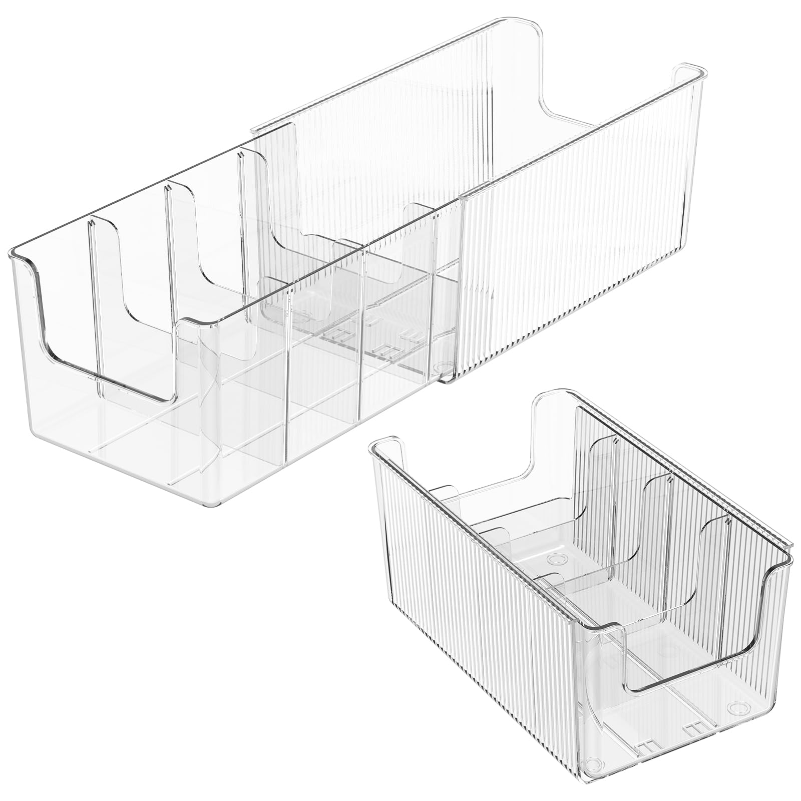 2 peças de suporte de armazenamento de cinto de acrílico, 4 grades de 24 a 40 cm organizador de cinto retrátil com divisórias removíveis, estojo de exibição transparente para armário, gaveta