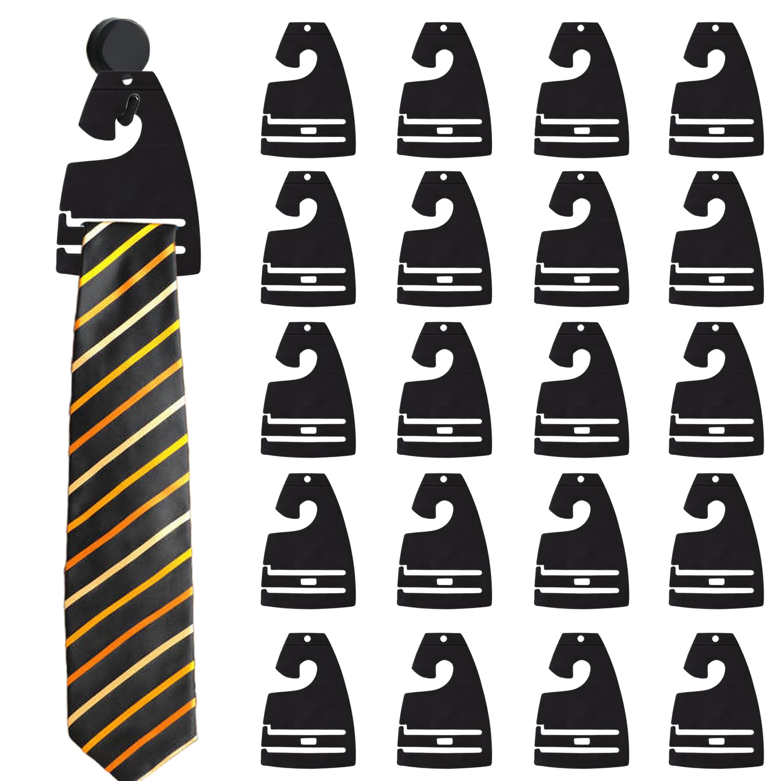20 suportes de gravata de plástico para homens, organizador de armário para gravatas, cabide de exibição de gravata ou para casa, cabides compactos de 7 x 5 cm