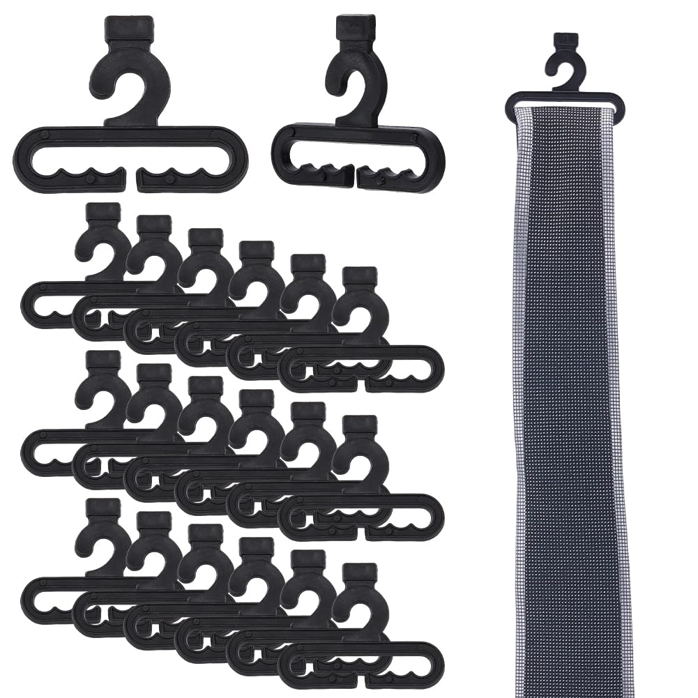 AHANDMAKER 30 ganchos de gravata de plástico preto para guardar espaço para guardar espaço para homens, mulheres, cintos, cachecóis, expositor de varejo, organizador de armário, 4,3 x 5,5 cm