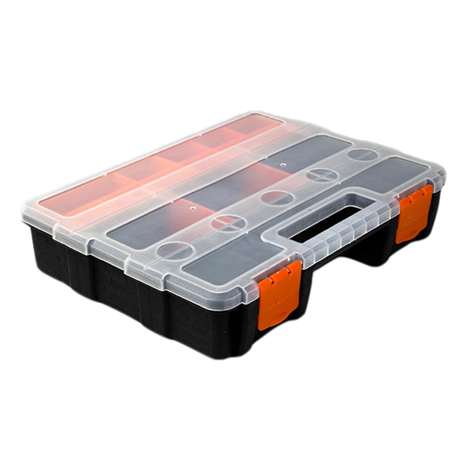 Pequena caixa de ferramentas com divisórias ajustáveis para parafusos e pregos, organizador de parafusos, caixa de armazenamento de parafusos ABS, C