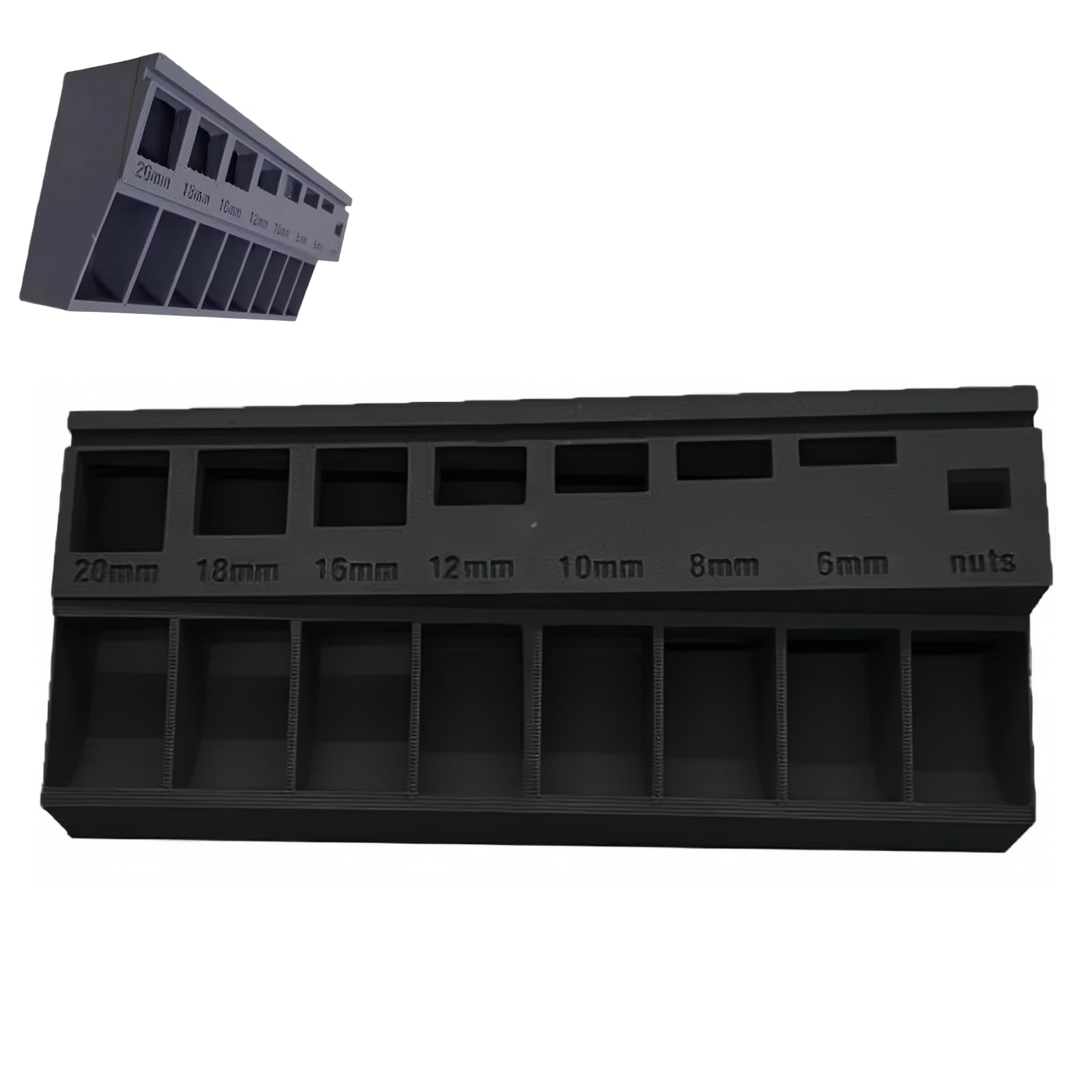 Organizador de parafusos M3 – Bandeja de classificação de parafusos de precisão com 7 compartimentos de medição, material PLA impresso em 3D, ideal para armazenamento de ferragens e peças pequenas