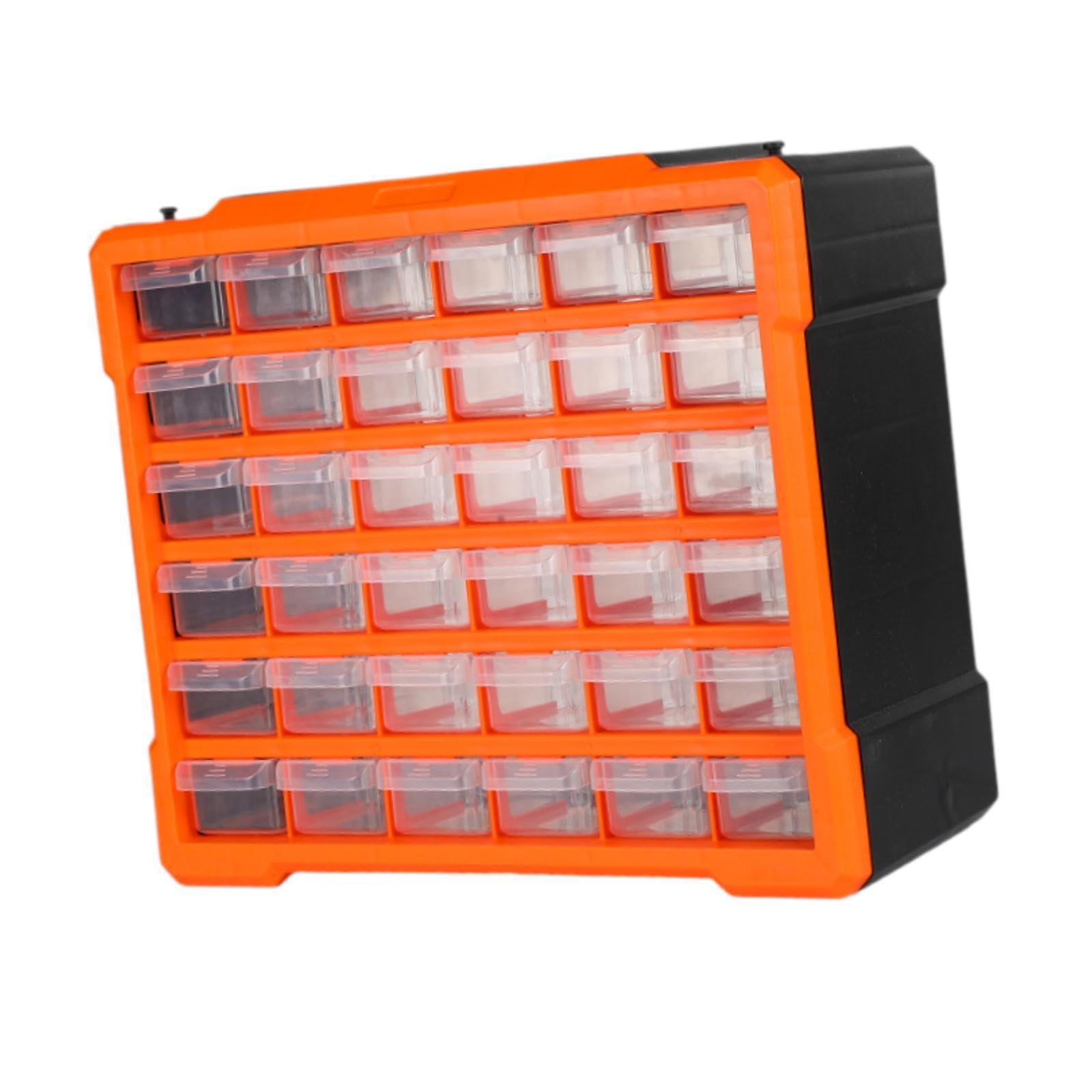 Organizador de parafusos de recipiente de armazenamento resistente a impactos com 36 gavetas transparentes para armazenar componentes eletrônicos de forma eficiente, caixa de ferramentas