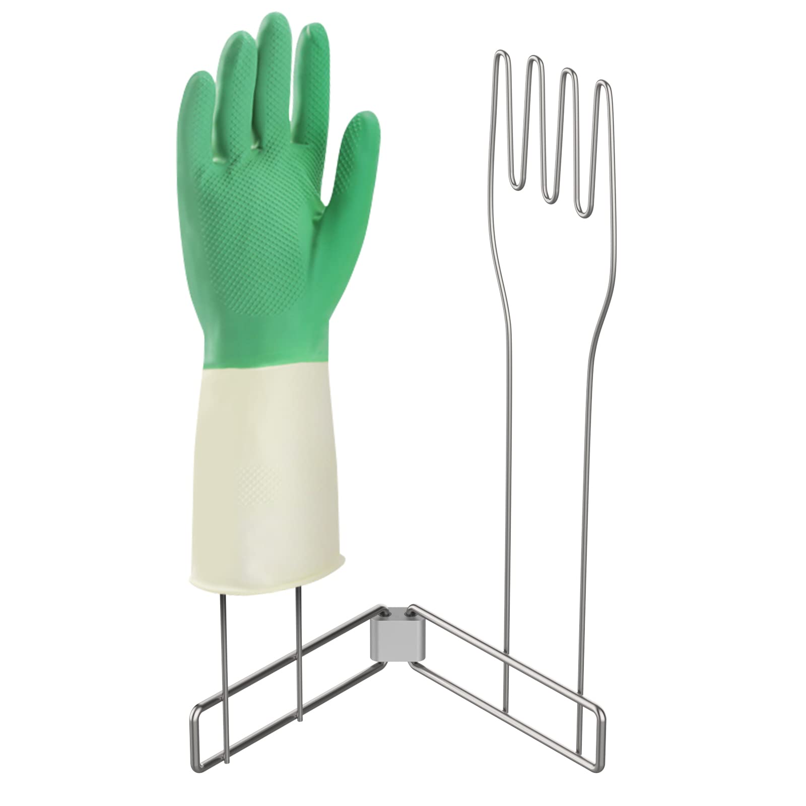 KORRTFID Suporte de luva de cozinha, porta-luvas de aço inoxidável, suporte vertical de luva de cozinha multifuncional suporte de drenagem de luvas, suporte dobrável para secagem de luvas, suporte de secagem de luvas de borracha, suporte para luvas (grande)
