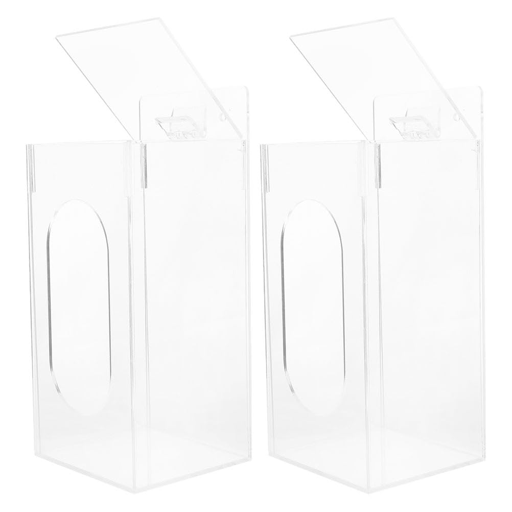 Porta-luvas de parede dispensador organizador de armazenamento de acrílico para luvas e máscaras com compartimentos duplos 24 x 9,93 x 3,88 cm estojo de ferramentas de saneamento para