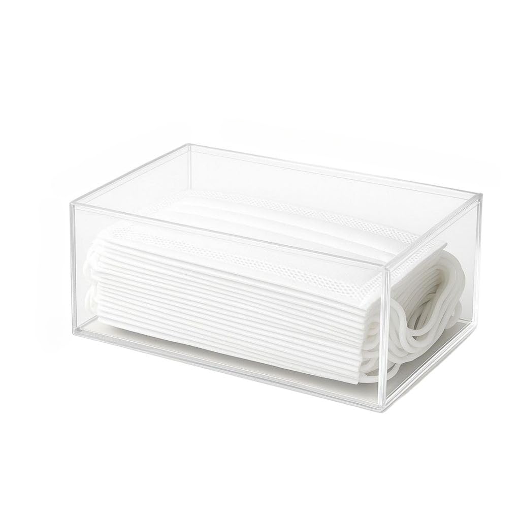 Organizador Articulado Caixa Porta Luvas Máscaras Toucas 21,1x12,1x7,1cm para Entrada de Casa e Ambientes Domésticos(1 Sem Furo)