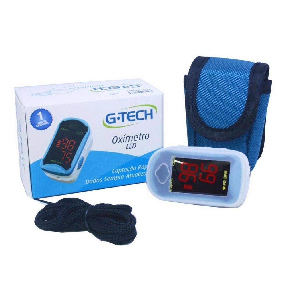 Gtech Oxímetro Medidor de Saturação de Oxigênio Portátil Modelo LED Digital