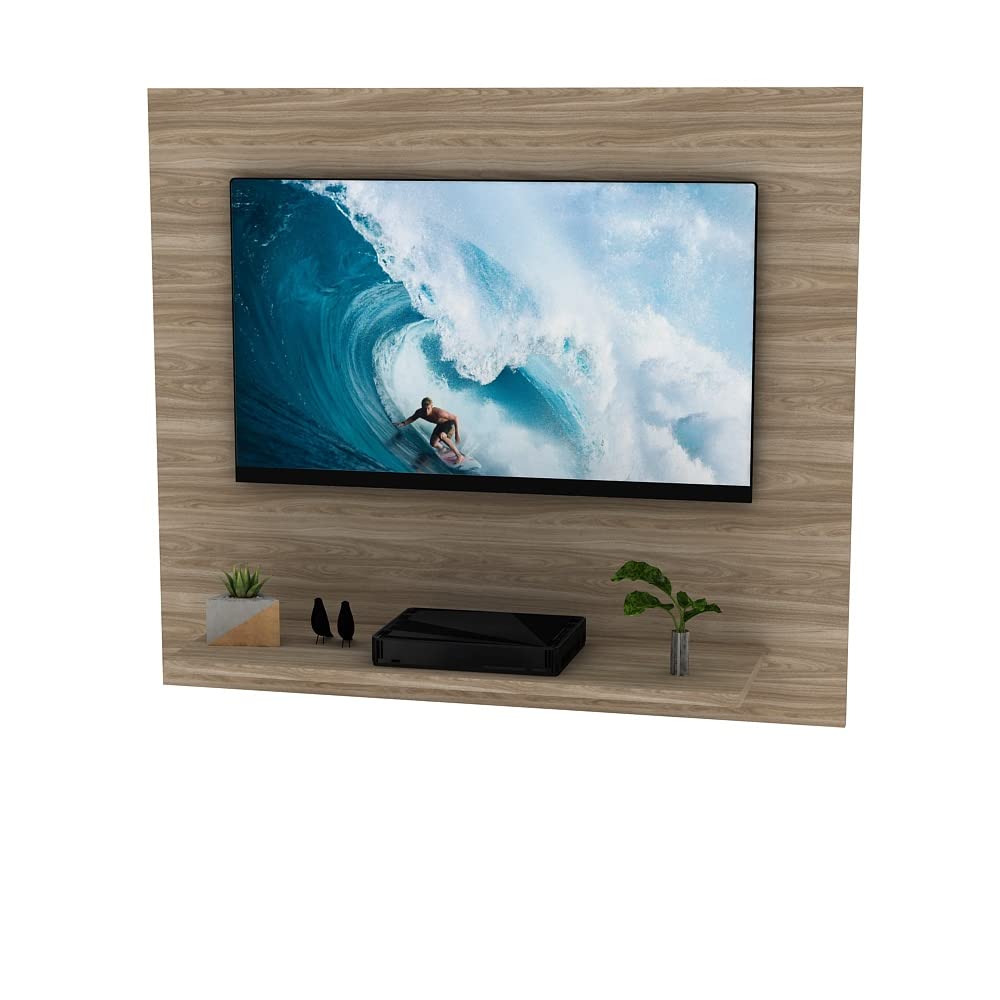 Painel para TV até 32 Polegadas 90x78cm com Prateleira Inteiriça, MDP 15mm Acabamento em ABS, Design Moderno Compacto para Sala de Estar e Quarto Netmobil (Carvalho)