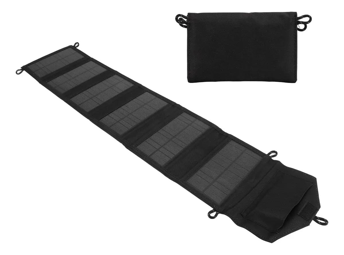 Carregador Solar Portátil Dobrável Painel Solar USB Bolsa Compacta Recarregável Para Camping Viagem Emergência Trilha Outdoor