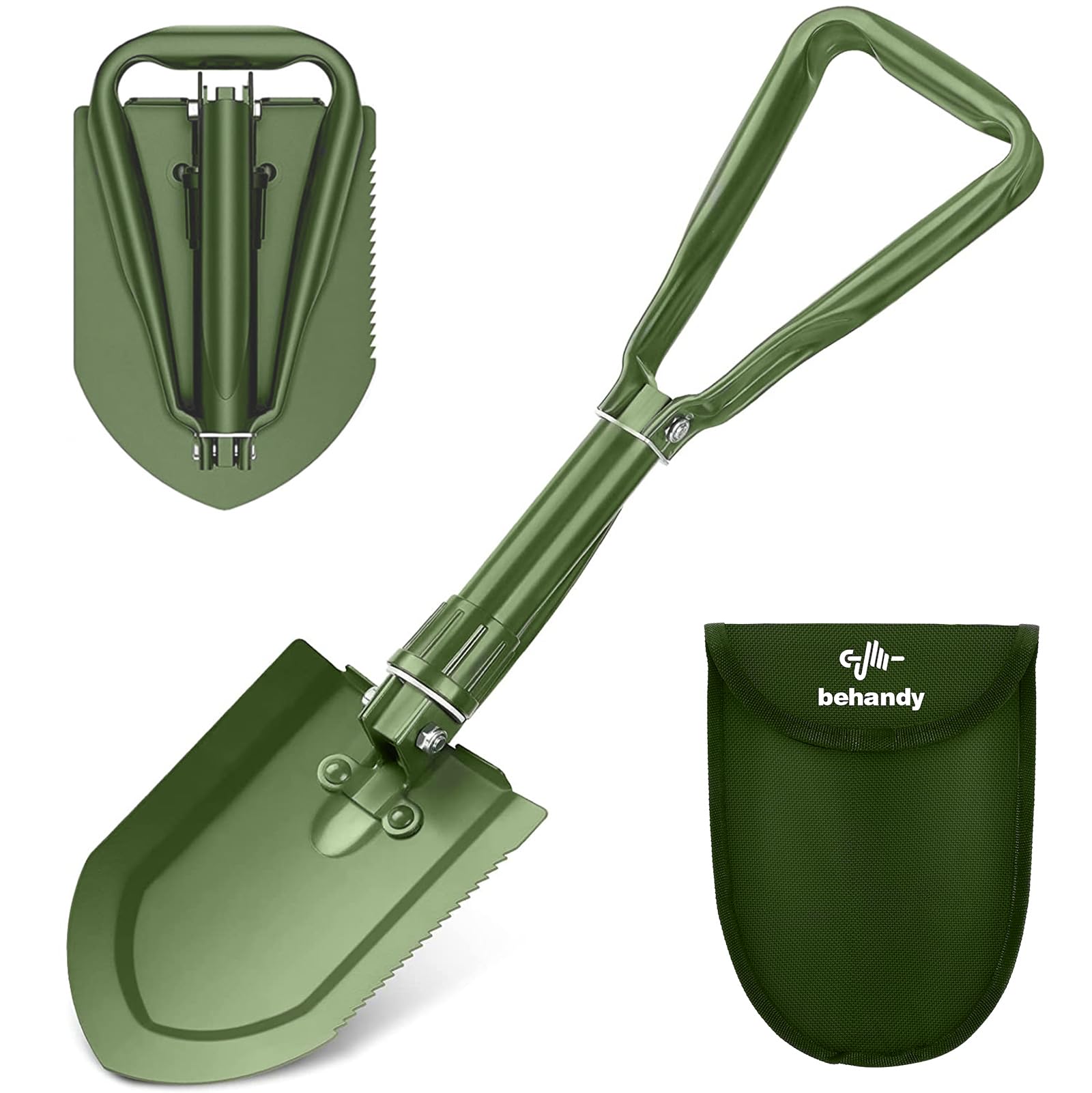 Pá dobrável, pá dobrável resistente, pá de acampamento e picareta, ferramenta de entrinchar militar para jardinagem, acampamento, escavação de sujeira, areia, lama e neve, off-road, kit de emergência portátil para carro
