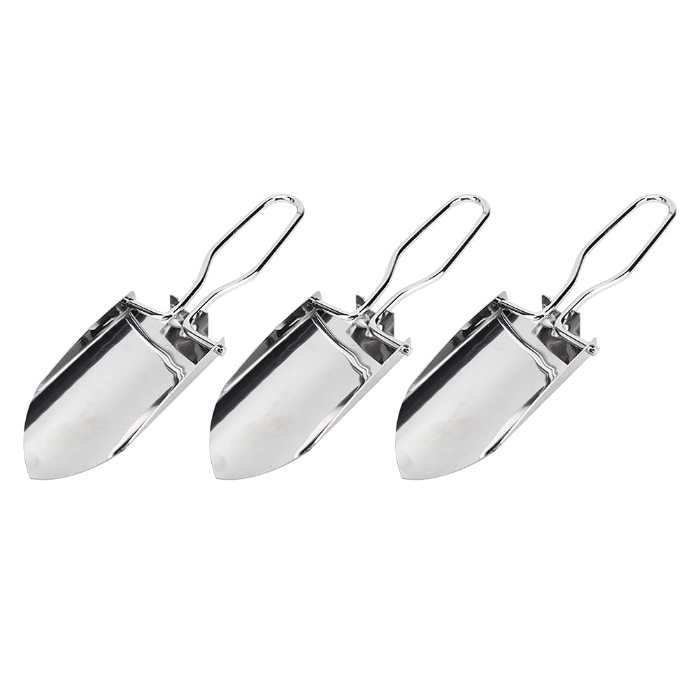 3 PCS Pá Dobrável Portátil Pá de Acampamento Mini Pá de Valas Pá Dobrável de Aço Inoxidável para Caminhadas Mochila Jardinagem com Bolsa de Transporte