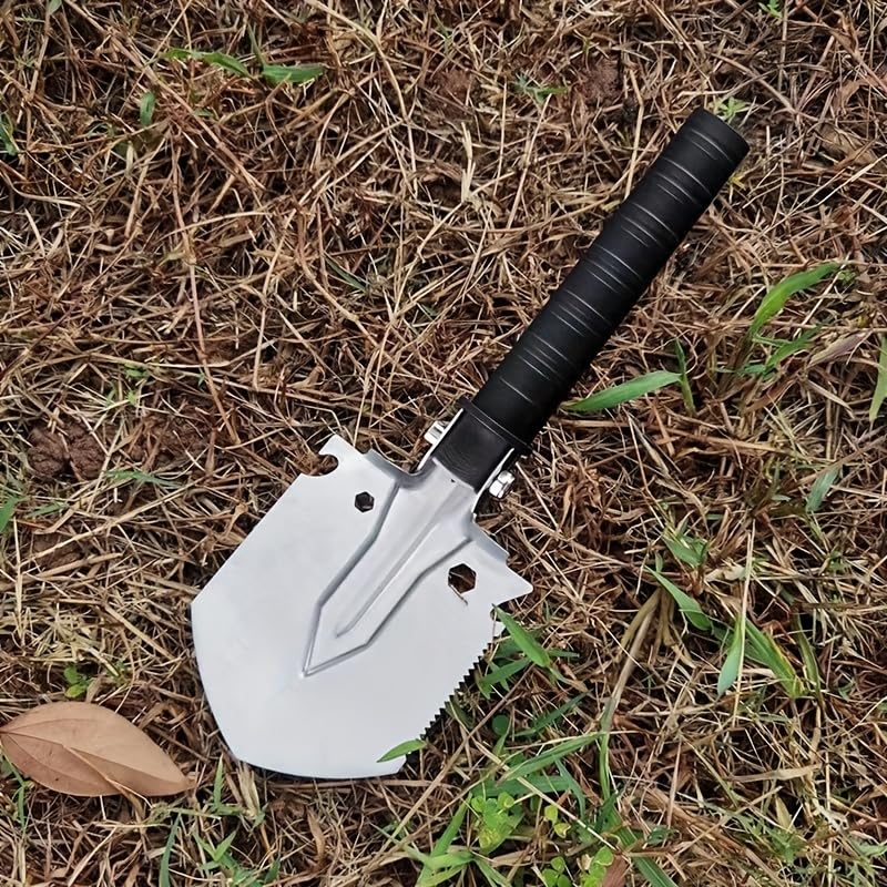 Pá dobrável de ferro para acampamento, 29 cm, comprimento 9 cm, largura da lâmina, 1 peça, espátula de jardim ao ar livre, multifuncional, ferramenta de escavação portátil para plantar, pescar, praia