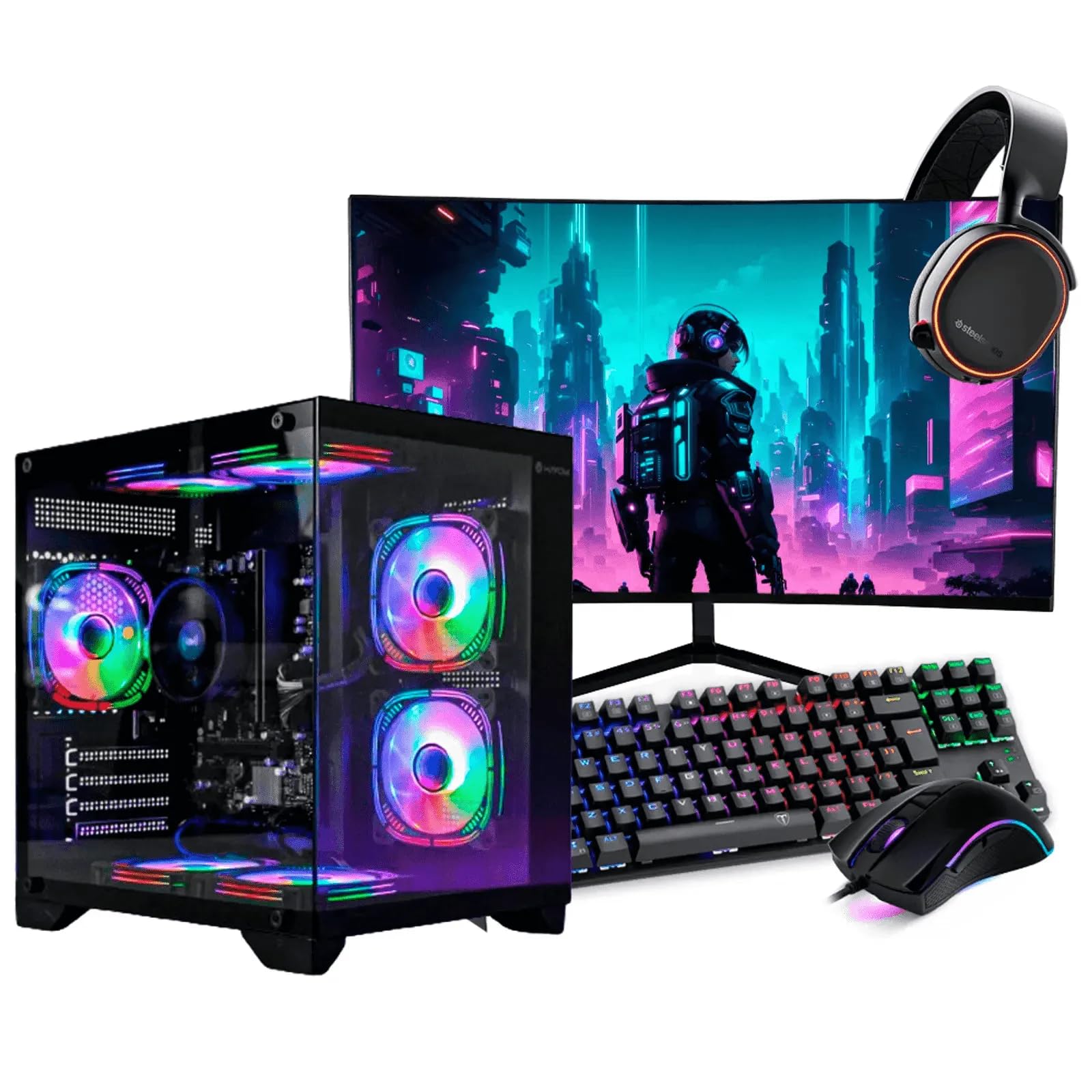 PC Gamer Completo Ryzen 7 5700G, AMD, 16GB DDR4, SSD NVMe 500GB, 500W 80 Plus, Windows 11 Pro, PCR7G08-E