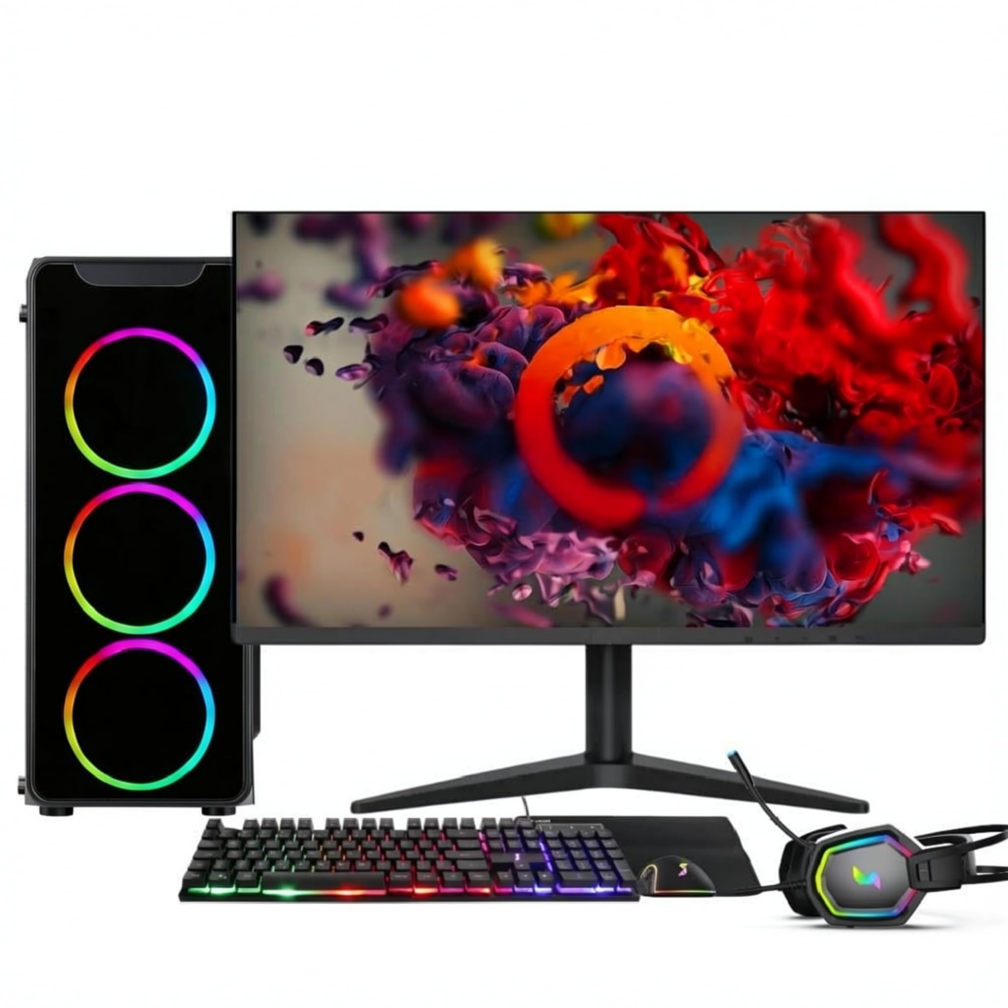 PC Gamer Completo AMD Ryzen 5 5600G, Gráficos Radeon VEGA 7, 16GB DDR4, SSD 512GB, Fonte 500W, Monitor 24" 75Hz, 3green Force - 3F-018