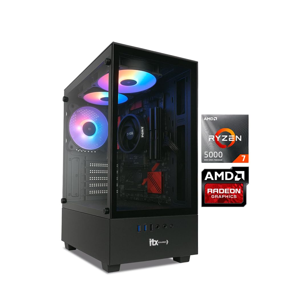 PC Gamer ITX Arena, Ryzen 7 5700G, Radeon™ Graphics Vega 8, 32GB Ram, SSD NVMe 500GB, Gabinete RGB