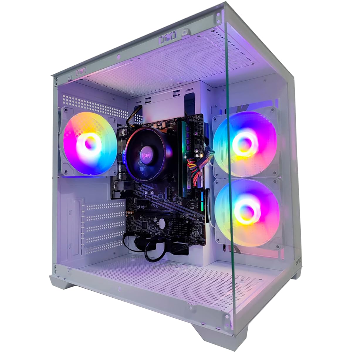 PC GAMER BRANCO RYZEN 5 5600GT, 16GB DDR4, SSD 480GB, AQUÁRIO BRANCO