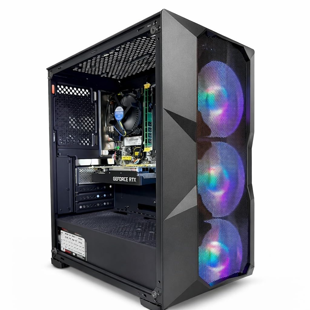 Computador Gamer AMD Ryzen 5 5500, 16GB RAM DDR4 3200 MHz, NVME M.2 500GB, NVIDIA RTX 5060 8GB, Gabinete com 3 Fans RGB
