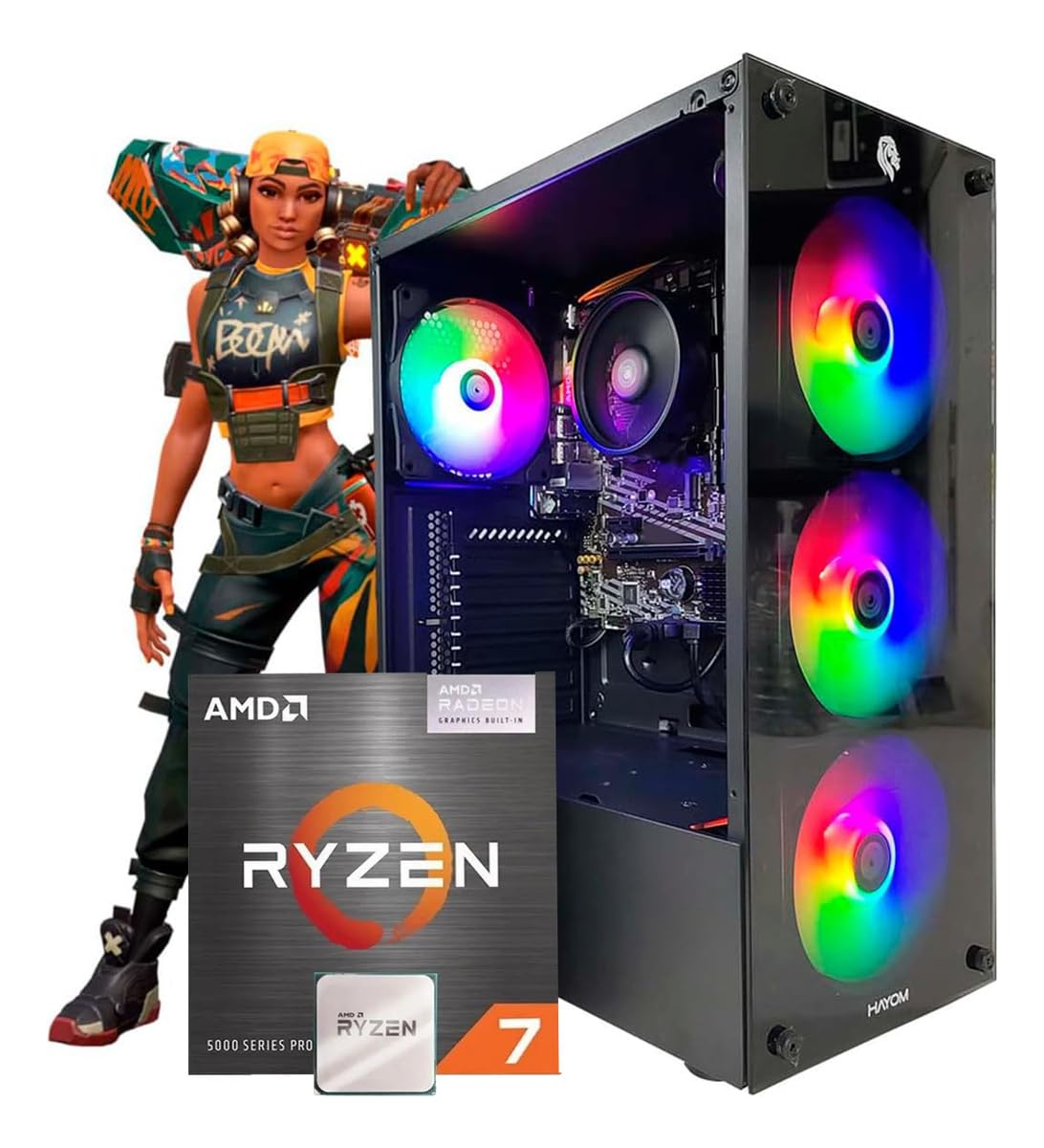 Pc Gamer Computador Cpu Ryzen 7 5700G / SSD 500GB M.2 NVMe / 16GB Memória Ram DDR4 3200MHz / Radeon Vega 8 / Fonte 550W Bivolt/Windows 11 Pro