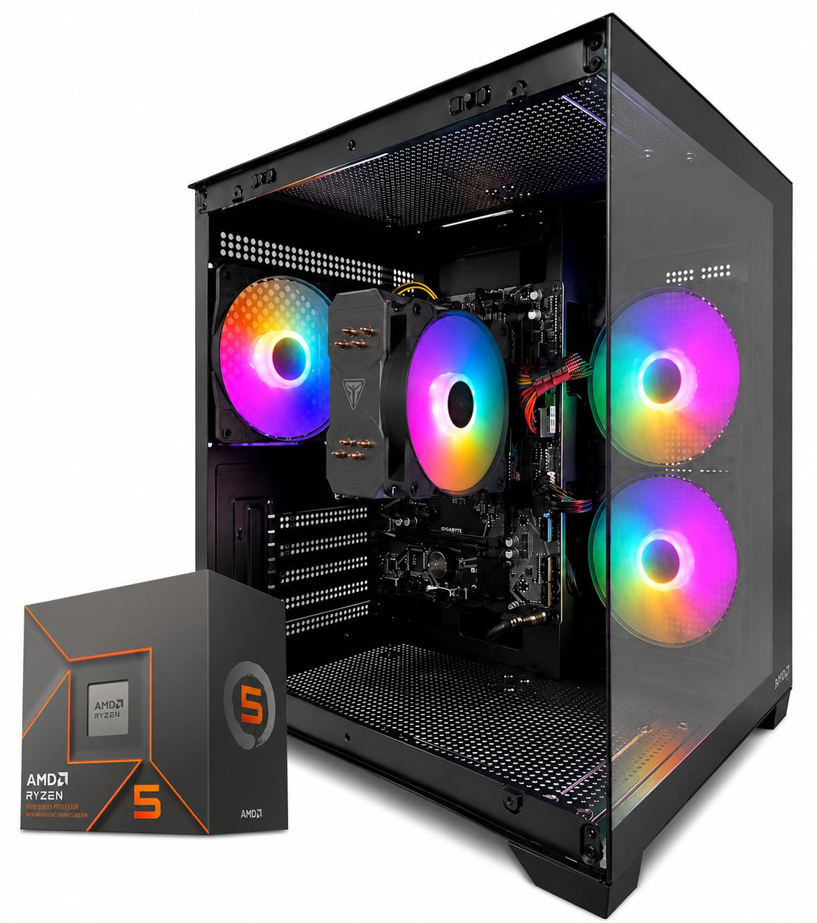 PC Gamer Ryzen 5 8500G Radeon 740M 16GB DDR5 SSD NVMe 1TB WiFi Windows 11
