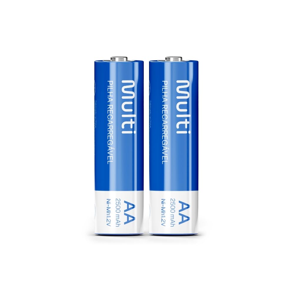 Multilaser Pilhas Recarregáveis AA 2500Mah Com 2 Unidades - CB053