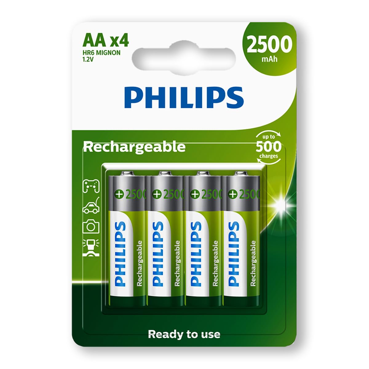 Elgin Pilha Recarregavel Philips Aa De 2500Mah 4 Unidades 1.2V