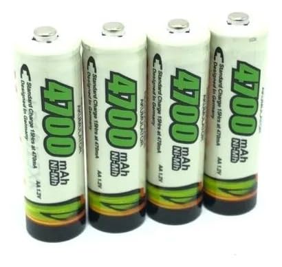 Pilhas Recarregáveis AA 4700 mAh, Conjunto de 4 Unidades, Energia Confiável para Brinquedos de Controle Remoto