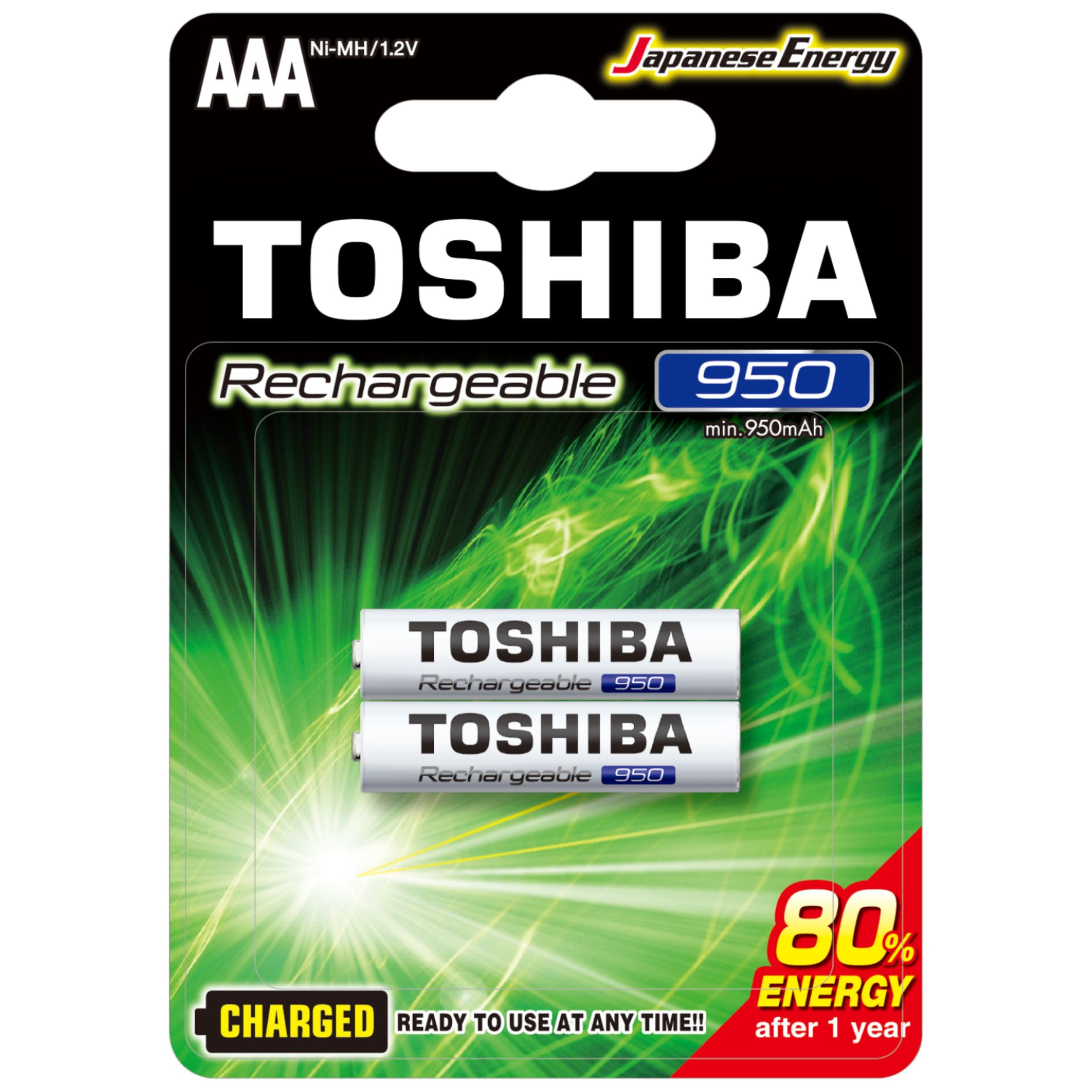 Pilha Recarregável AAA 1,2V 950mAh TNH3GAE TOSHIBA (Cartela com 2 unid.)