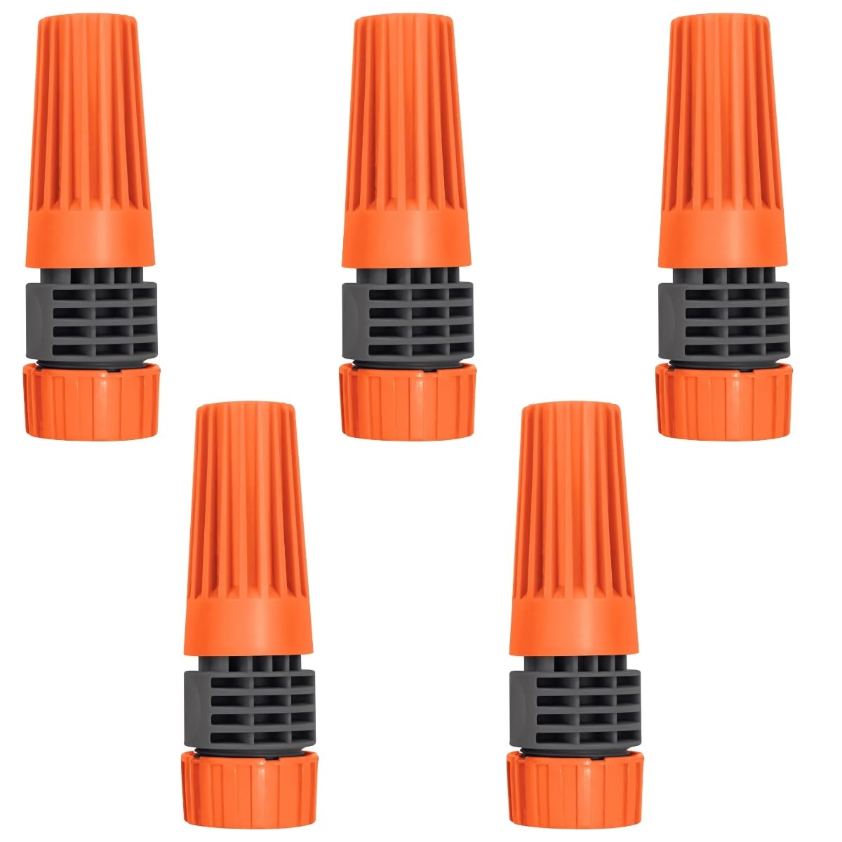 Esguicho Com Engate Rosqueado e Jato Regulável Para Mangueira De 1/2" Polegada | Kit 05 Un