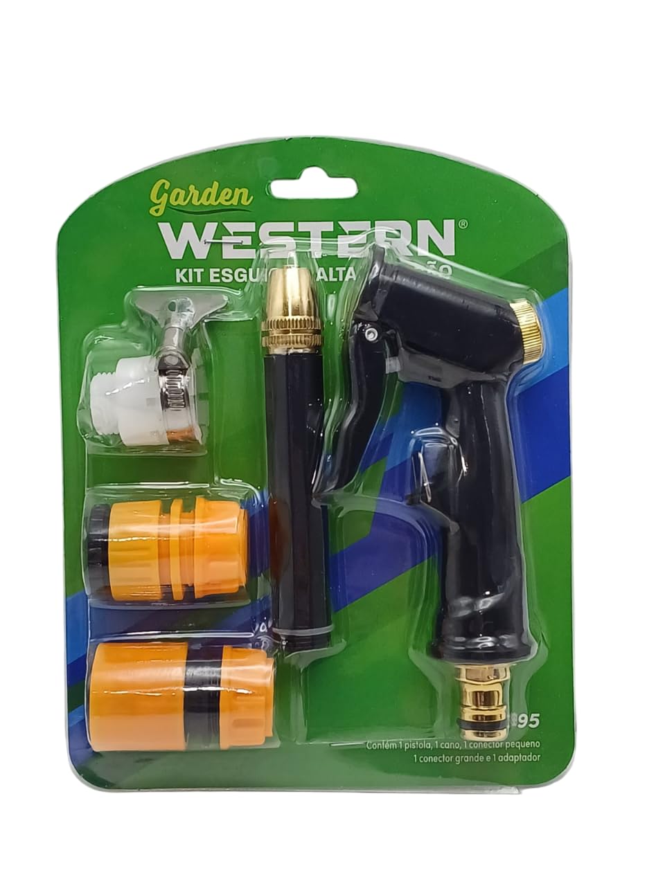 Kit Esguicho Profissional de Alta Pressão Com Engate para Jardim Pistola 17cm com 2 Conectores e Adaptador Produto Premium Aumenta Significamente A Pressão da Agua